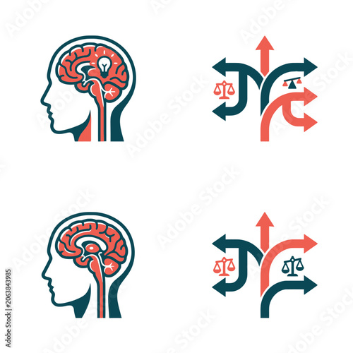 Conceptual image of human thought, ideas and ethical decision-making