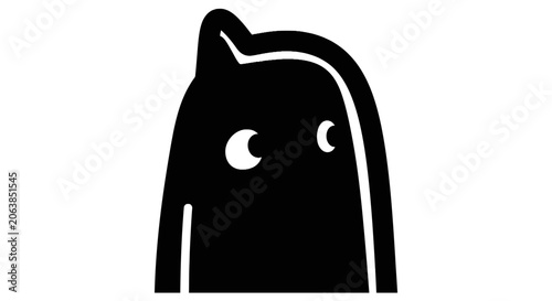 Bild auf Leinwand Simple black silhouette of a character with wide eyes