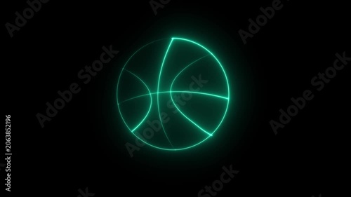 neon Football icon animation with glowing neon. Animation of Glowing neon football ball icon isolated. black background