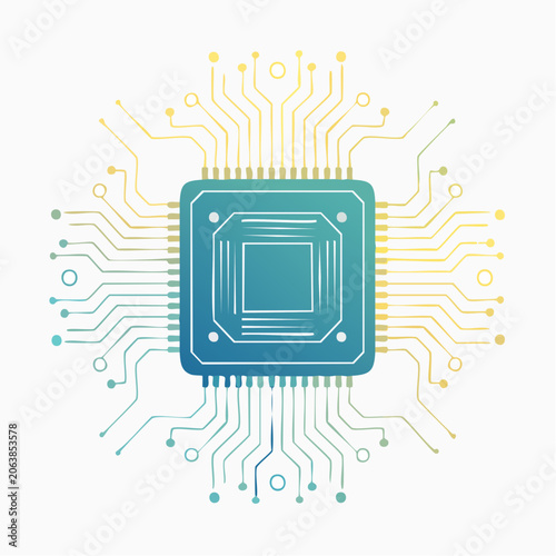 Central Processing Unit (CPU) with Circuit Board Traces