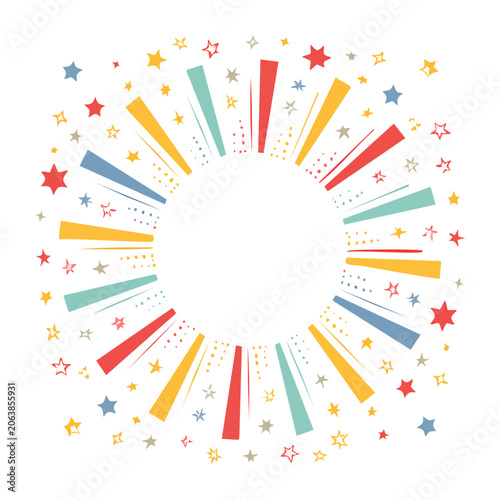 Colorful firework illustration with stars and sparks