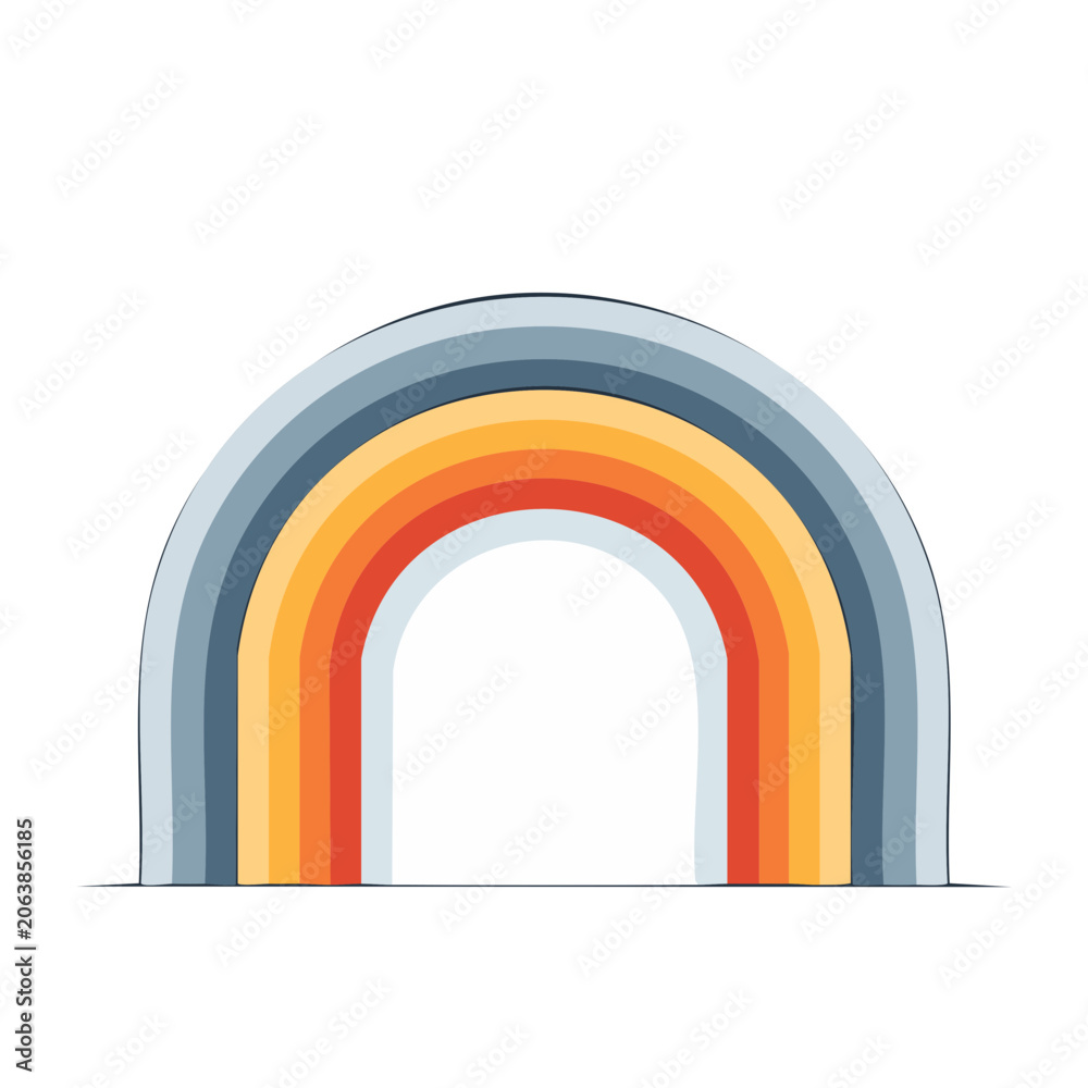 Fototapeta premium Colorful rainbow arch illustration on white background