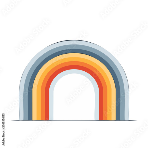 Colorful rainbow arch illustration on white background
