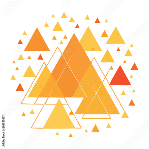 Geometric orange and yellow triangle pattern