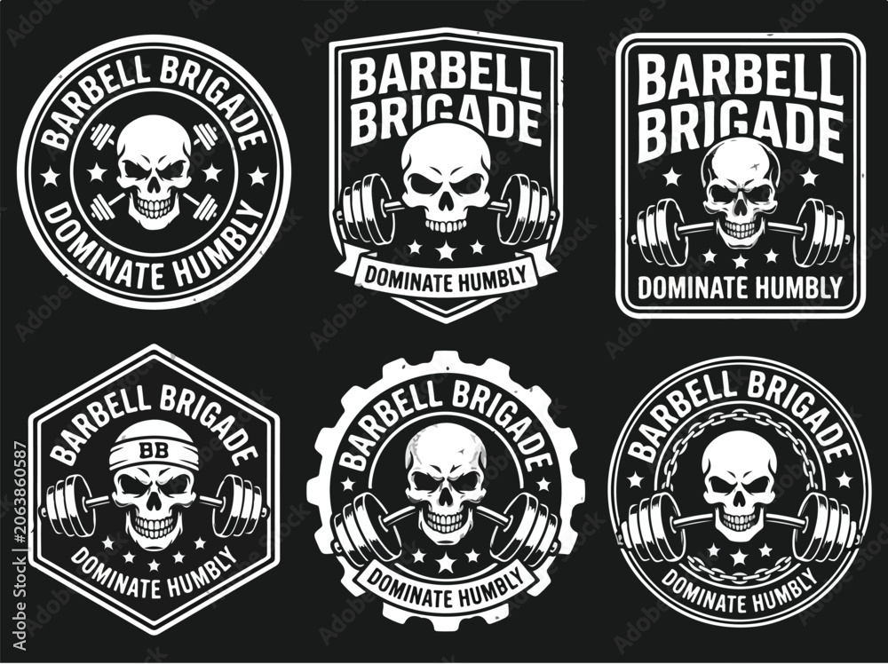 Fototapeta premium Barbell Brigade Gym Logos.