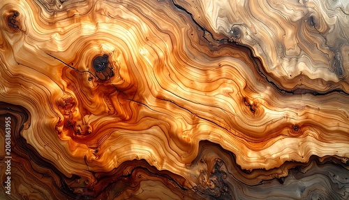 A swirling mix of earthy brown hues and black lines