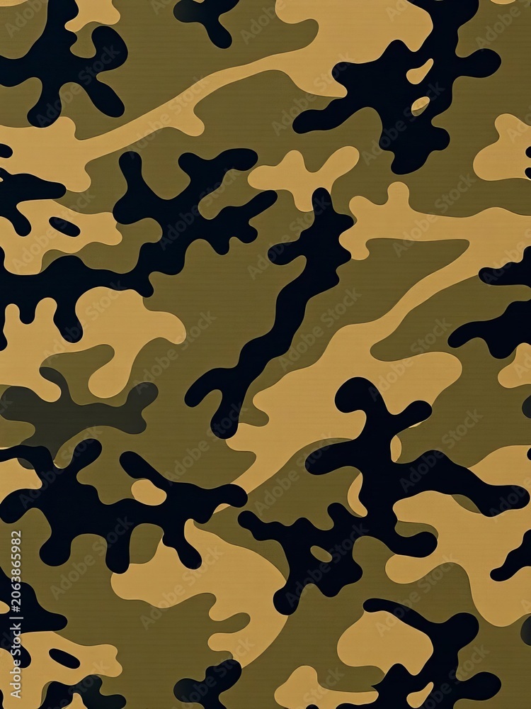 Naklejka premium Tactical camouflage pattern with khaki and black texture, green, style