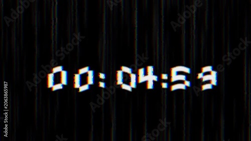 Pixel Countdown Timer Animation with Digital Noise