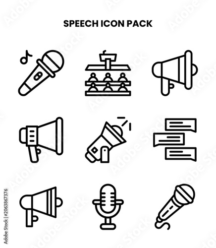 Canvastavla Speech Line Vector Icons Pack
