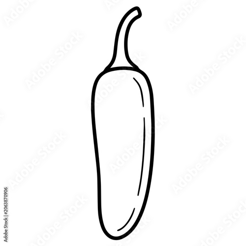 Illustration hand drawn jalapeno pepper outline
