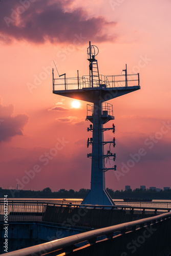 sunset in the city