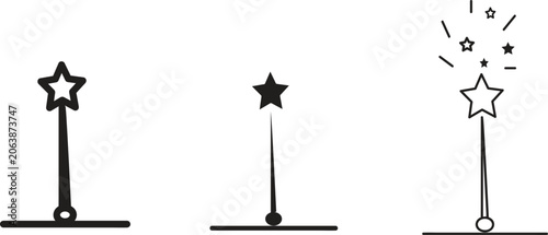 Canvas-taulu Hand drawn magic wands collection vector illustration
