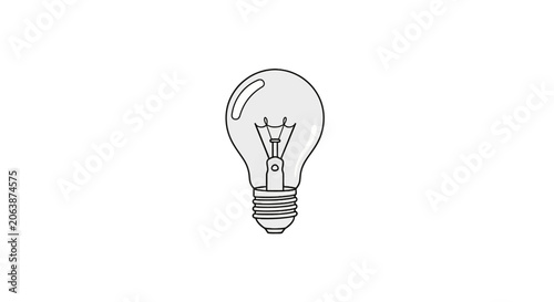 Canvastavla Clear glass light bulb with detailed filament
