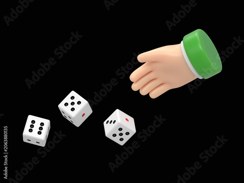 Картината върху платно Man throws dice