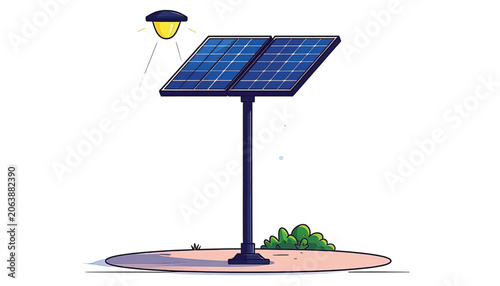 Solar Panel Street Light System.