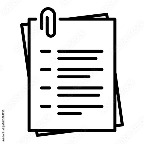 Photos Document Line Icon Report Attachment Vector Symbol
