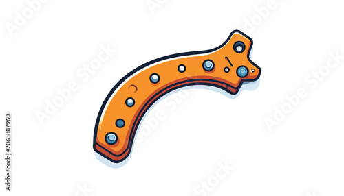 Detailed illustration of orange handle.