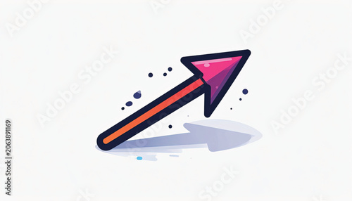 Colorful Arrow Pointing Upward Fast.