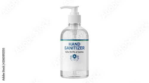 Portable Hand Sanitizer Dispenser Bottle Isolated on White Background