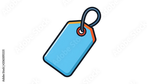 Blue Tag Label with String.