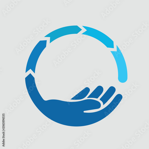 Circular economy and environmental care logo template