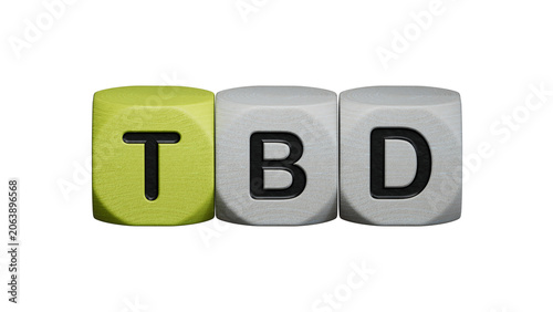 Tableau sur toile tbd word on wooden cube