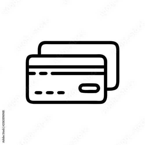 Bank cards icon vector symbol for financial transactions and payment.