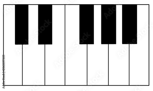 Classic black and white piano keys close up