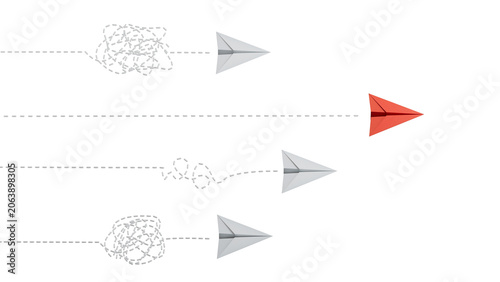 Photos Competition paper planes with doodle line