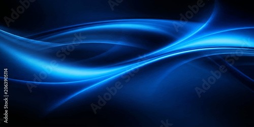 Cuadro en lienzo Abstract blue glowing waves form a futuristic and dynamic background, creating a sense of energy and motion