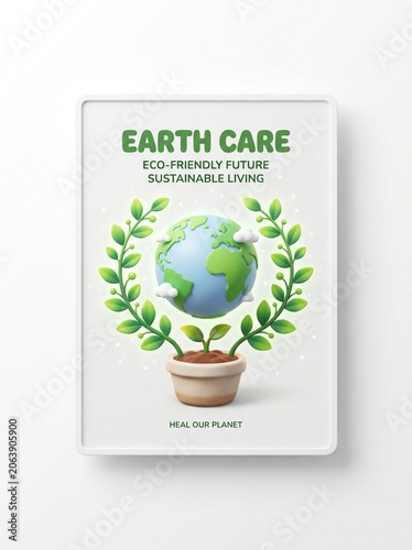 A person holds a potted plant with a globe emerging from it surrounded by leaves in a natural setting outdoors.