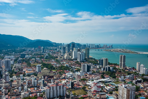 Canvas Print George Town, Penang, Malaysia; cityscape at a sunny afternoon.