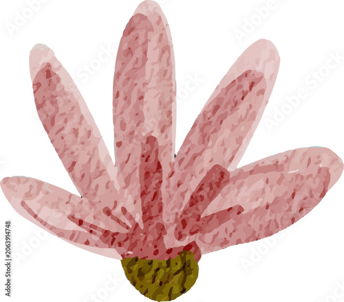 colorful illustration of flower petals and leaf clip art for background, wallpaper, card design
