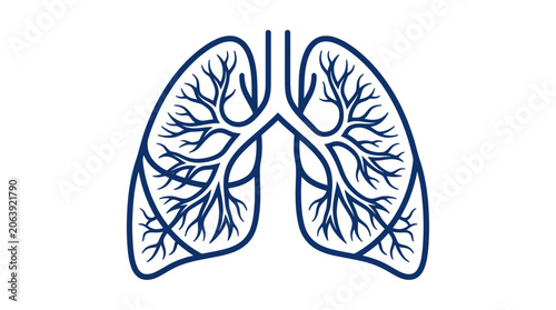 Fotografie Abstract Human Lung Anatomy Illustration