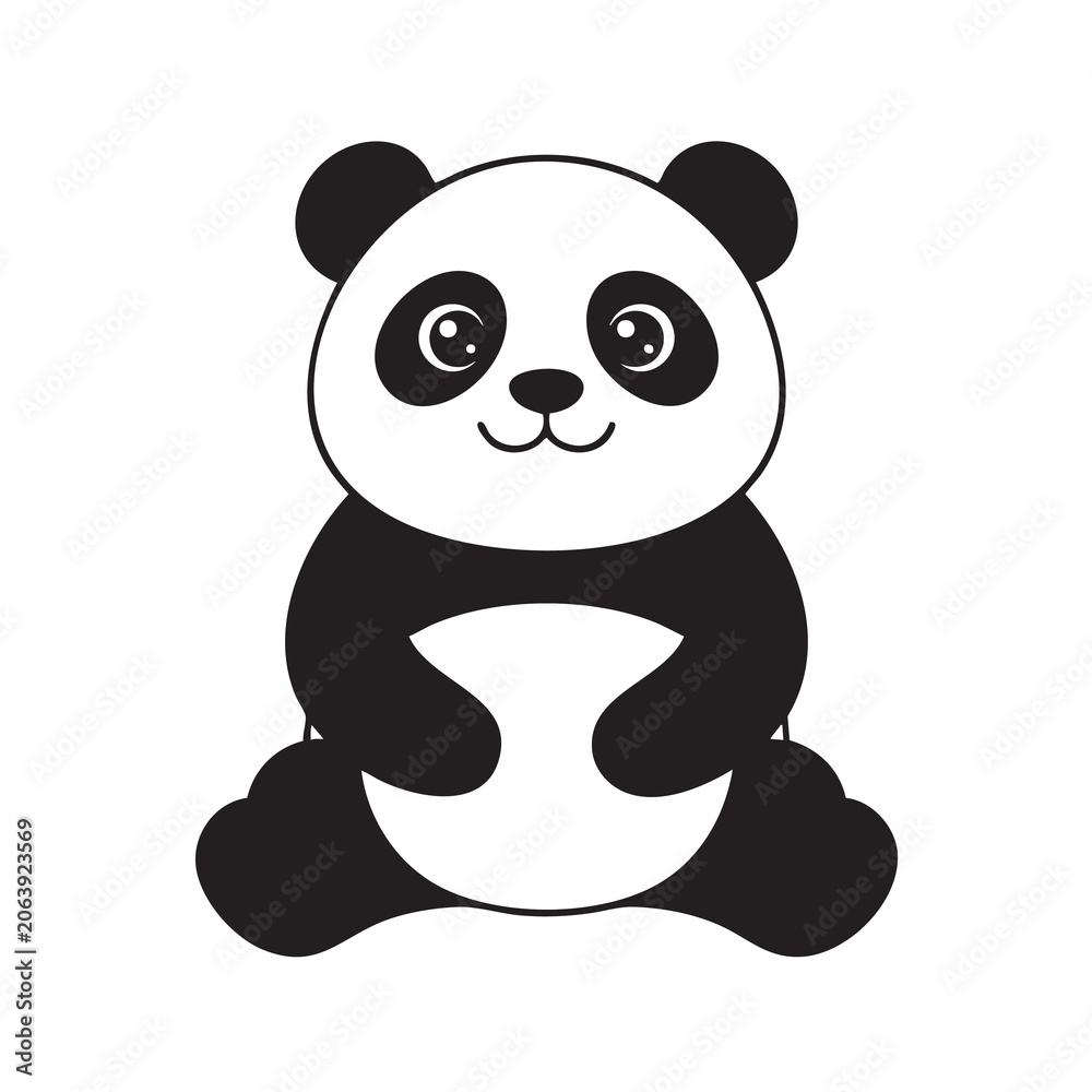 Fototapeta premium Cute Cartoon Panda Vector Illustration
