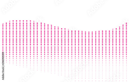 Abstract halftone wave pattern with dotted gradient curve isolated on transparent background