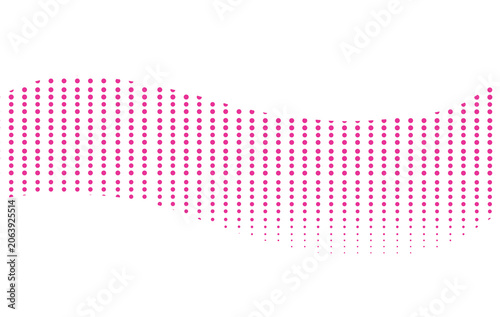 Abstract pink halftone dot wave background flowing dotted pattern for modern design, technology visuals, posters, banners and graphic layouts