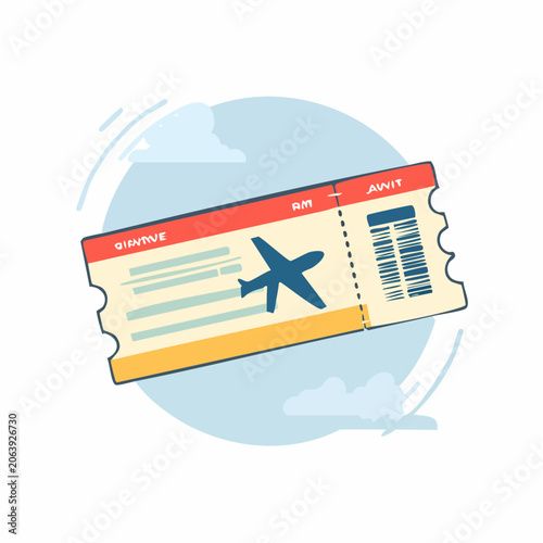 Airplane Ticket Illustration