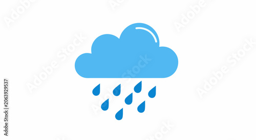 A blue cloud with raindrops