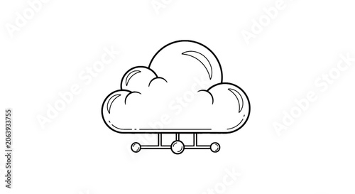 Cloud storage technology icon symbol.