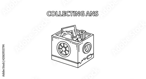 Collecting coins in a box.