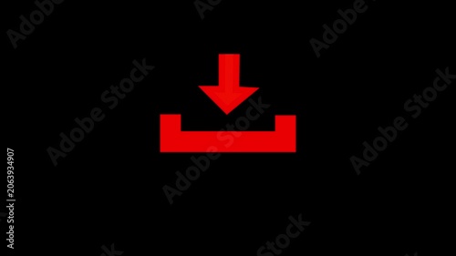 Download icon red color animation.