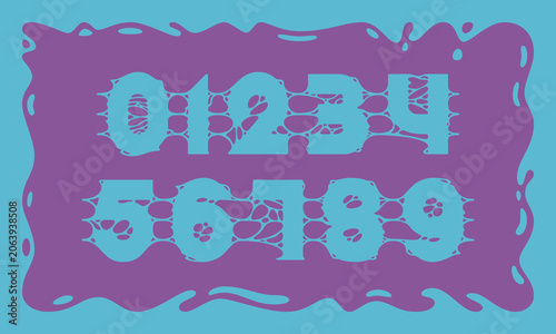 Set of Letters with Vector Gooey Shape