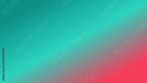 Vivid mint turquoise and coral pink gradient background with fine grain: Scripted Content Abstract Contrasting Duotone Backdrop with Soft Sand Noise Effect and Luminous Aqua and Pastel Raspberry Blend