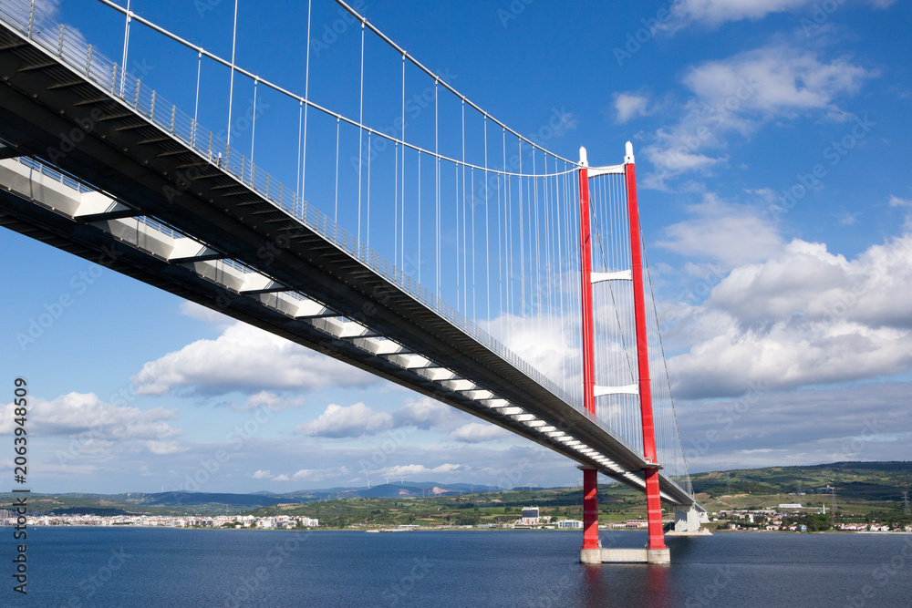 Fototapeta premium Çanakkale Suspension Bridge, Turkey