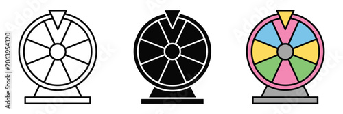 Obraz na płótnie Lucky Wheel Prize Draw Icons for Random Selection, Reward Campaigns, Interactive