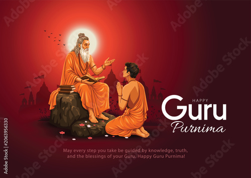 Fotografie new Happy guru Purnima guru and shishya blessing