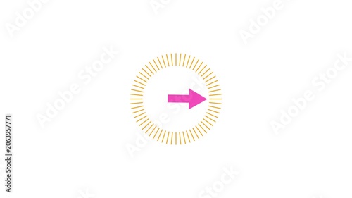 Direction right arrow icon animation signal sign symbol on white background