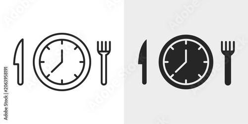 Obraz na plátně Lunch Icon represents midday meals, dining experiences, and daily nutrition