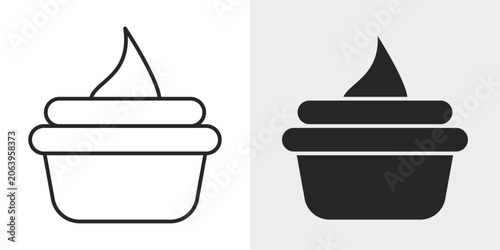Cuadro en lienzo Yogurt Icon represents healthy dairy products, nutritious snacks, and balanced dietary choices